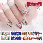 Water Salon 12 Pcs Charm Christmas Water Transfer Nail Stickers Decals Mix Designs Printing Nail Art Decals