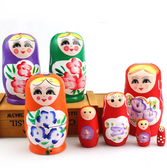 Home decor low cost travel souvenirs wood crafts russian wooden nesting dolls