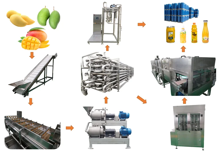 热销自动芒果浆果汁原浆饮料制造机芒果加工生产厂