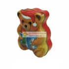 JH Lovely luster Christmas bear shape cookie tin box
