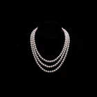 Margarite Wholesale Customized Fancy Women Bridal designs Gift Jewelry 7-8mm Freshwater Pearl Long Chain Necklace