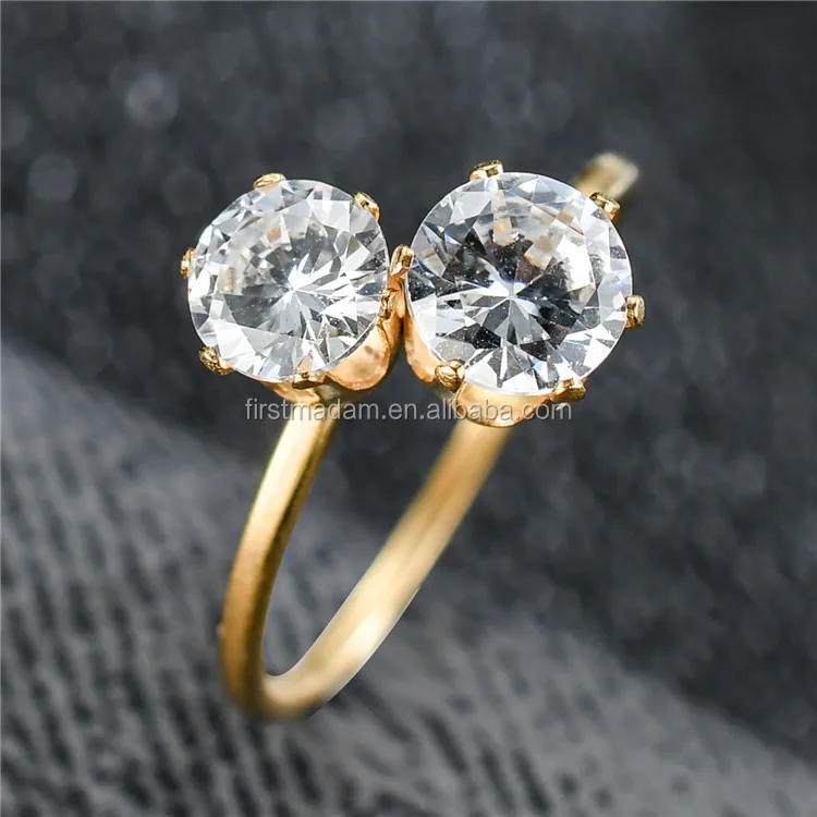 best-sell stainless steel gold diamond ring for women wholesale