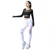 Autumn and Winter Yoga Suit Fitness Suit Women's Long-sleeved Breast Cushion Yoga Shoe Sports Two-piece Suit