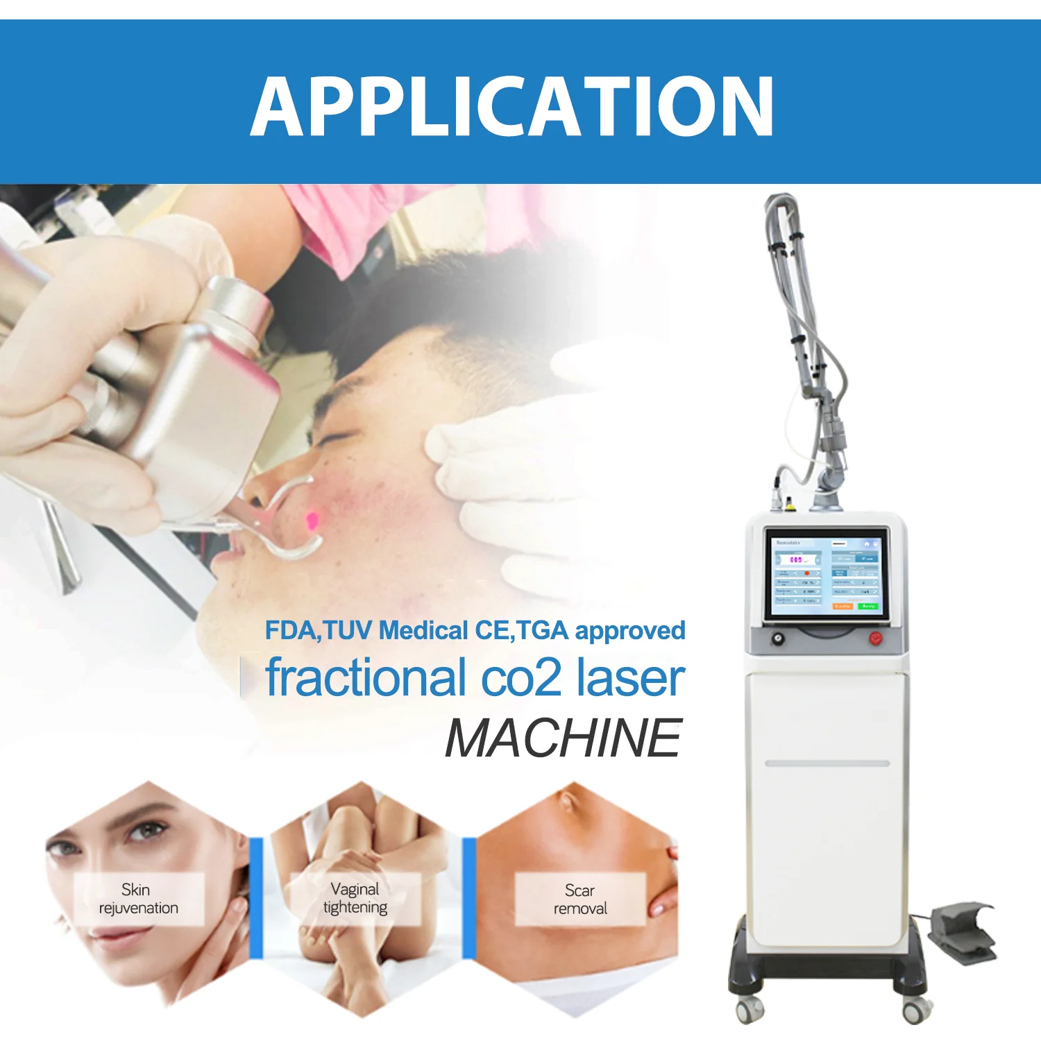 Professional 10600nm Erbium Yag Laser E- Matrix CO2 Fractional Laser Vaginal Tightening Machine