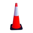 Road Safety Warning Anti Fading Colored Reflective PVC High Quality Traffic Cone