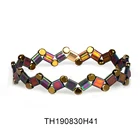 Stylish Handmade Jewelry TH190830H Series Round Hematite beads Fashion Beaded Stretch Tila Seed Bead Bracelet