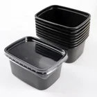 PP microwave disposable Rectangle clear plastic food container with lid