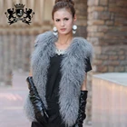 Fashion Russian Style Long Hair Mongolian Lamb Fur Skin Vest customized size