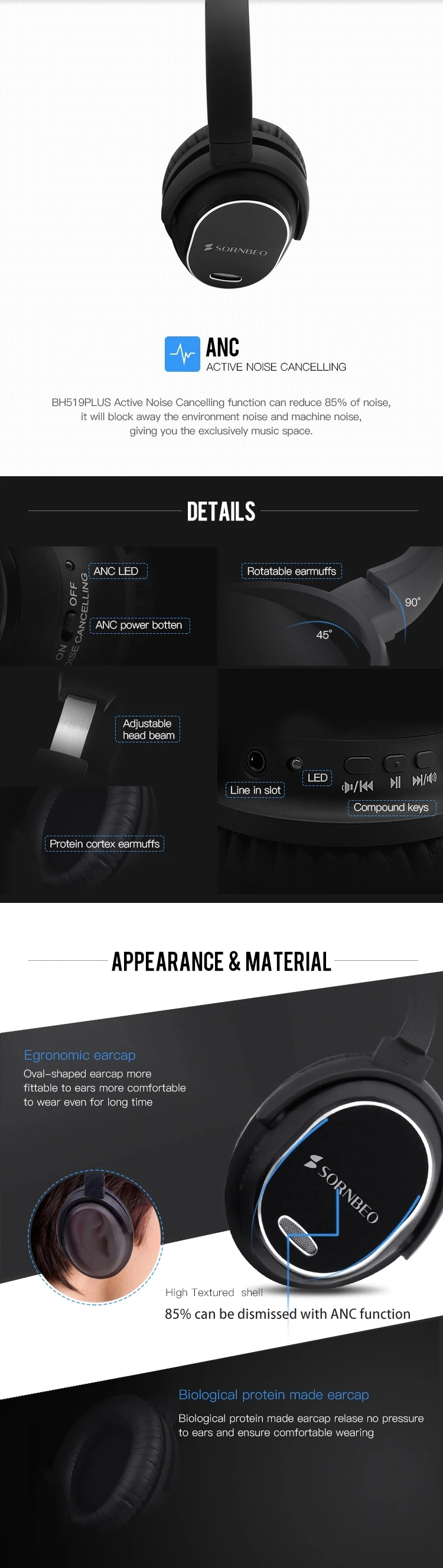 Factory Wholesale Price 12 h Working Time Wireless Stereo Foldable Headphone - ANKUX.COM