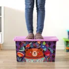 Customized in-mould labelling home office widely use stackable plastic storage boxes & bins