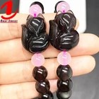 Classical Woman Lucky Charm Love Chain Black Fox Obsidian Bracelet For Women Jewellery