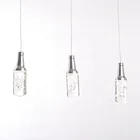 Chrome silver plate 1 3 5 heads glass bubble crystal pendant light for coffee shop bar loft hotel