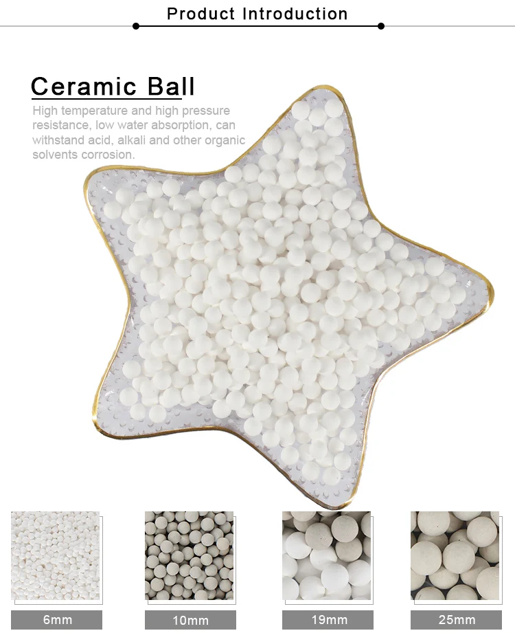 ceramic ball manufacturer high crush strength support media industry 90% ceramic alumina ball