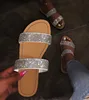 women's shoes summer glitter diamond flat low heel sandal for women Lady
