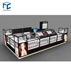 attractive cosmetic shop design makeup kiosk acrylic cosmetic display counter for sale