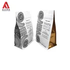 Customize stand up coffee block bottom bag with valve and zipper