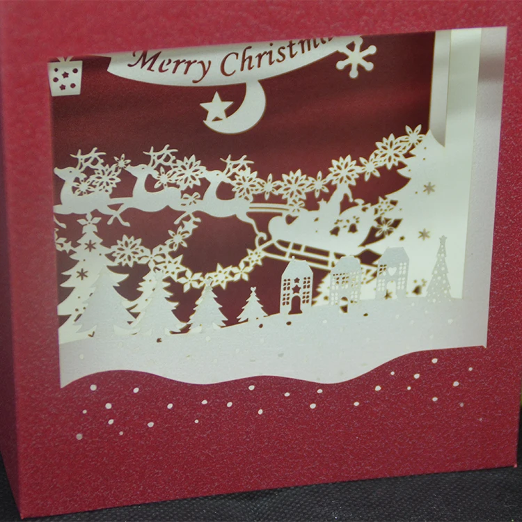 custom handmade 3d christmas pop up greeting cards