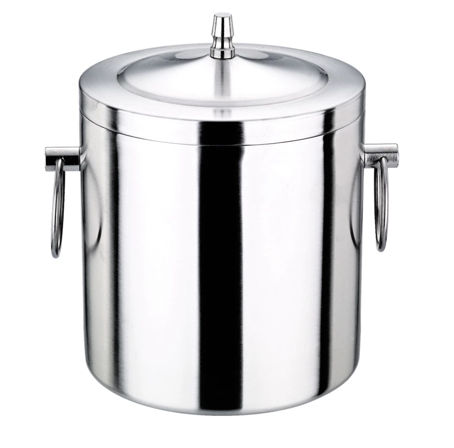 Factory direct 1.0L /1.4L/1.4L double wall wine cooler stainless steel small insulated metal champagne beer ice bucket with lid