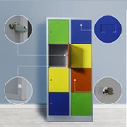 Customized bed room furniture cabinet two column 8 doors storage clothes metal steel locker