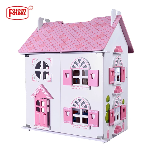 Rose Girl Pretend Toy Large Pink Doll Home Cottage Wooden Doll