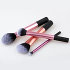 kabuki vegan makeup private label brush tools large makeup powder brush Wooden 4 pcs makeup brush set Pink professional
