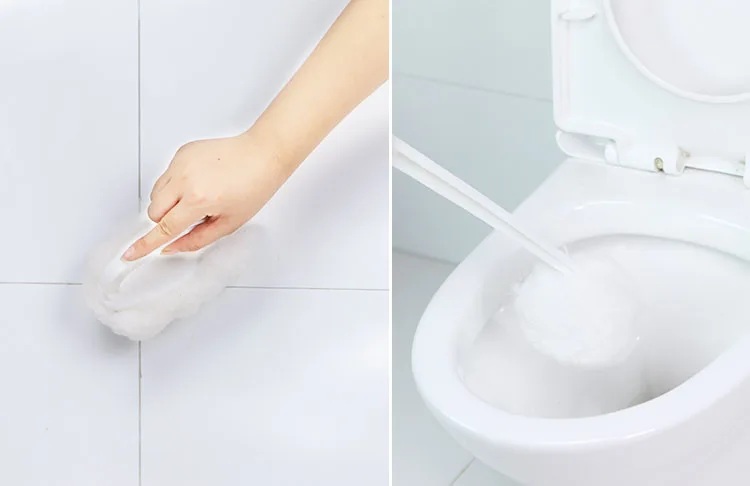 Soft fiber toilet brush hotel bathroom cleaning brush bathtub squeeze water brush