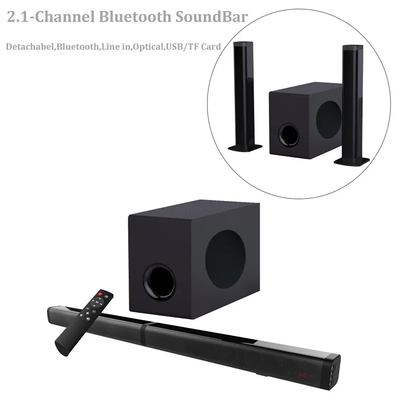 2.1-Channel Bluetooth SoundBar Home theater system 80W power - ANKUX.COM