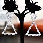 Triangle Earring Earrings Triangle Shape Earring Plating Silver Sterling Earrings Jewelry Stud