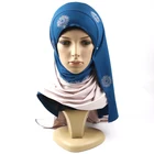 Latest fashion women wear gradient ramp jersey stone stretch printed hijab