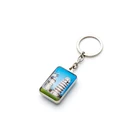 Wholesale Customized pattern rectangle 3D shaped Gift Crystal key ring fashionable alloy key chain