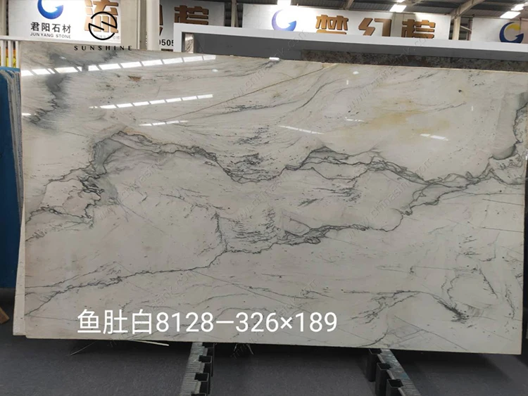 Luxury High Polished Calacatte Quartzite White Marble Slabs