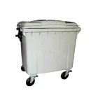 1100L liter big large outdoor industrial plastic dustbin mobile garbage container with brake