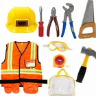 Child engineer costume learning tools set happy halloween cosplay for party show