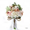 Romantic Artificial Hand Holding Wedding Flower Roses Peony Lily Real Touch Bridal Flower Holder Bouquet