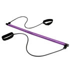 Body building Portable Yoga Pilates Stick with Foot Loop Core Strength Fitness Gym Resistance Band Bar Kit