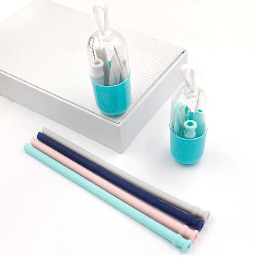 silicone folding straw