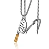 MJ Jewelry Men's Retro Kitchen Knife Pendant Stainless Steel Necklace