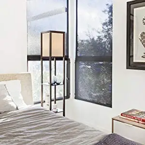 Modern LED Shelf Floor Lamp for living room Combo Narrow Side Table with Standing Accent Light