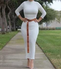 EGMS204 Dubai long muslim women islamic dresses plain white color latest designs pray simple black abaya