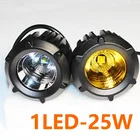 25W Off road Mini Round Amber Work Light LED Pods Light Motorcycle Headlight Spot ATV Auxiliary Motor Fog Driving Lamp