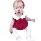 Best Seller Baby Coverall Beautiful Customized Baby Bodysuit Red Wine Color Baby Girl Clothes 12 Months