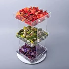 Rounting counter display stand acrylic with 3 tray-assembled Flat Pack