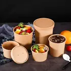 20% 8oz 16oz 18oz Custom Print Biodegradable Kraft Food Container Soup Cup/Disposable Paper Soup Bowls with Lid