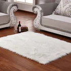 100% Polyester Anti Slip Luxury Foldable Handmade White Fur Faux Sheepskin Floor Rug