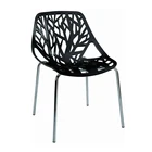 Modern Stackable Plastic Forest Tree Branch Leisure Dining Plastic Chairs With Metal Legs