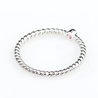 Newest korean fashion pink color CZ gems platinum plated 925 sterling silver ring jewelry