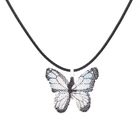 Hot selling bohemian jewelry natural filigree colorful butterfly leaf long necklace pendant