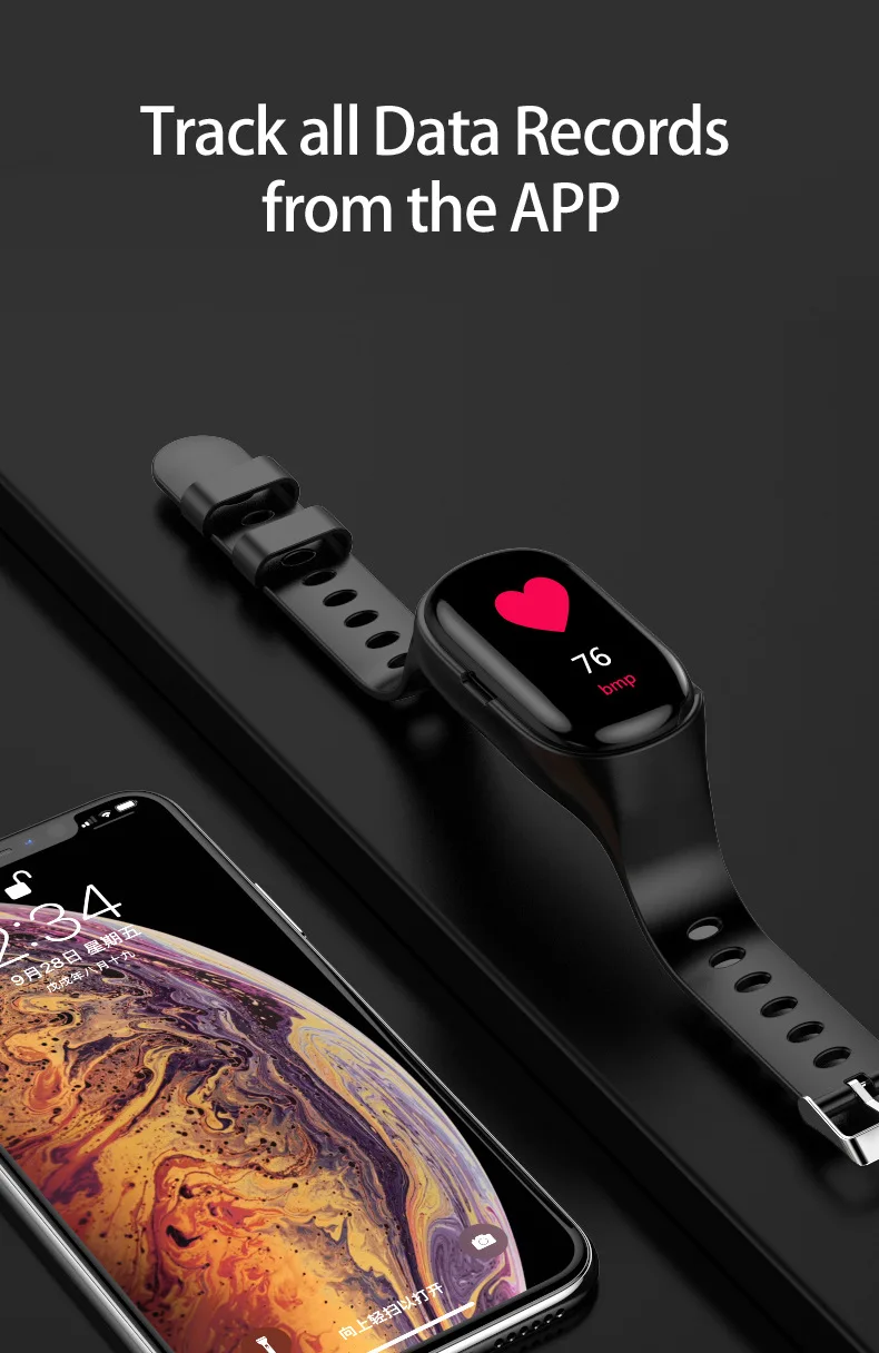 Tws Bluetooth 5.0 Earphone Wireless Wholesale With Smart Watch Daily Activity Minotoring Touch LED Screen Smart Wrist - ANKUX.COM