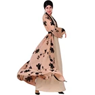 7006 latest abaya designs 2019 dubai Luxurious floral embroidery muslim dress manufacturer open abaya kimono
