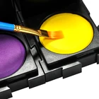 Set Paint Superior 12 Colors with Brush Pens Solid Watercolor Cake Dry Gouache Paint Set